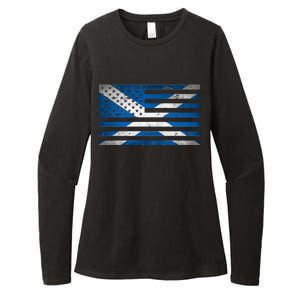 Scottish American Flag Womens CVC Long Sleeve Shirt