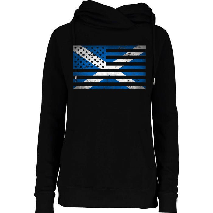 Scottish American Flag Womens Funnel Neck Pullover Hood