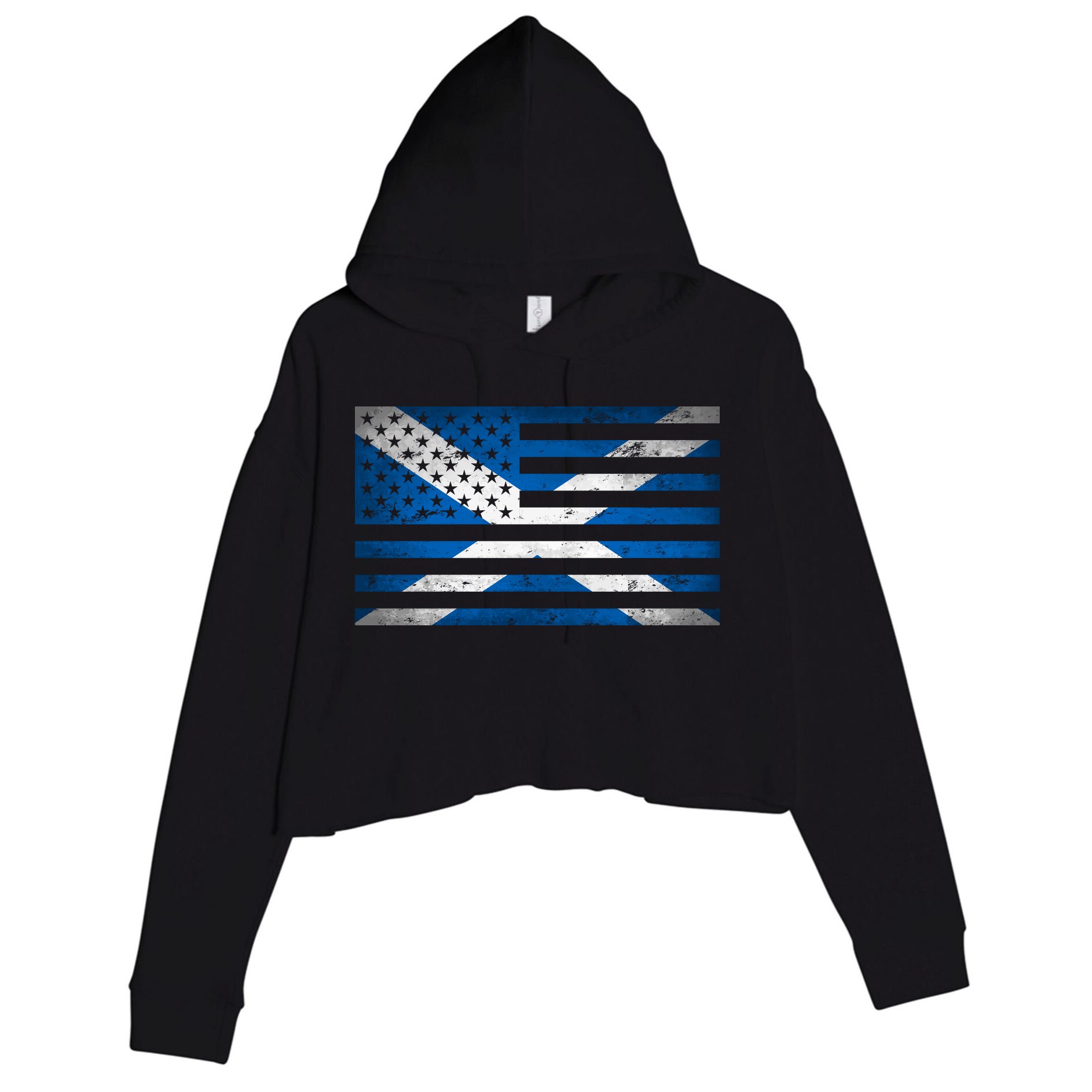 Scottish American Flag Crop Fleece Hoodie