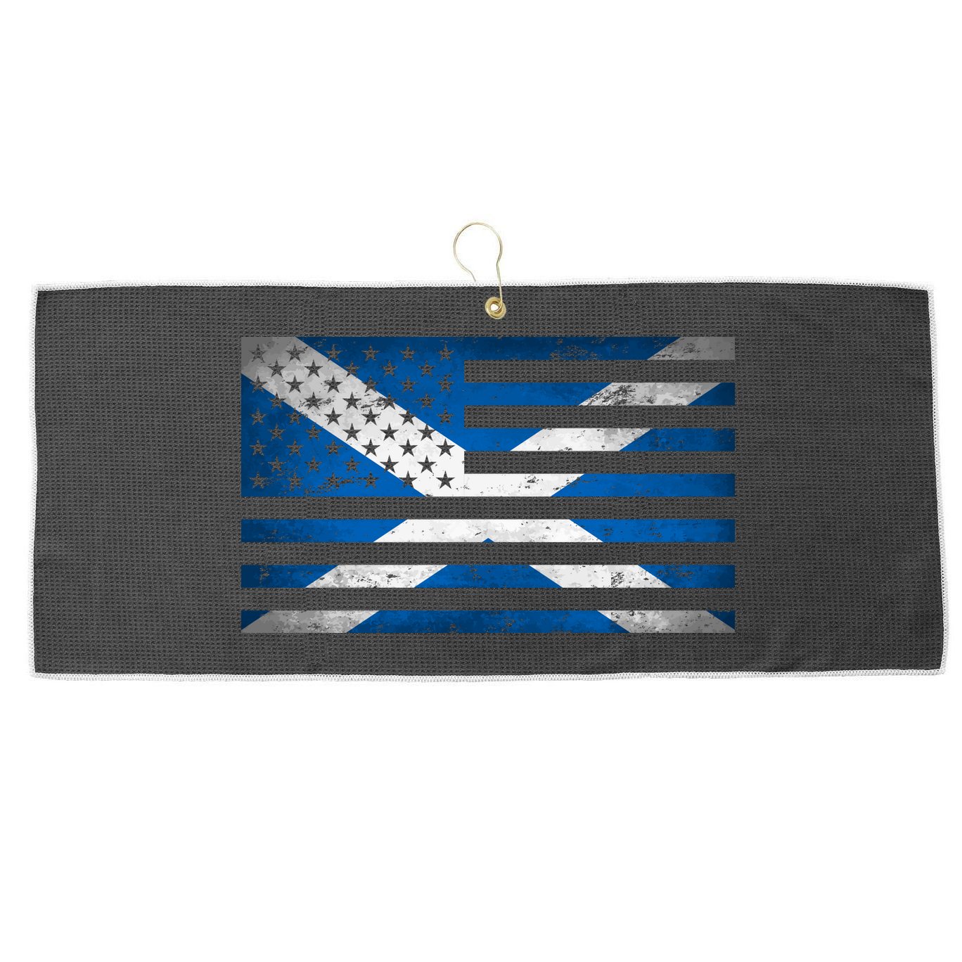 Scottish American Flag Large Microfiber Waffle Golf Towel