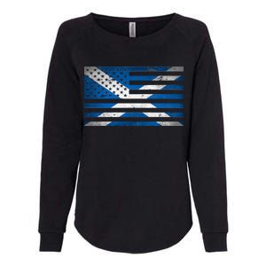 Scottish American Flag Womens California Wash Sweatshirt