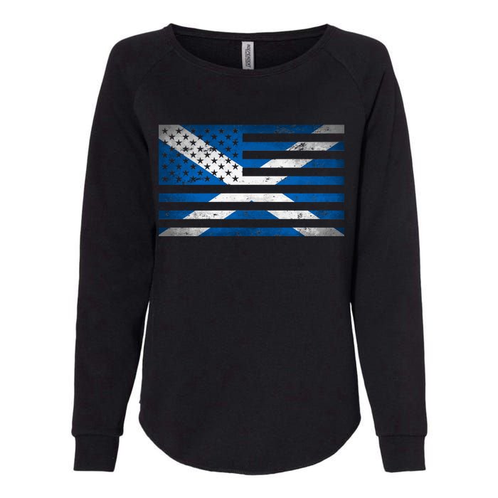 Scottish American Flag Womens California Wash Sweatshirt