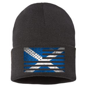 Scottish American Flag Sustainable Knit Beanie