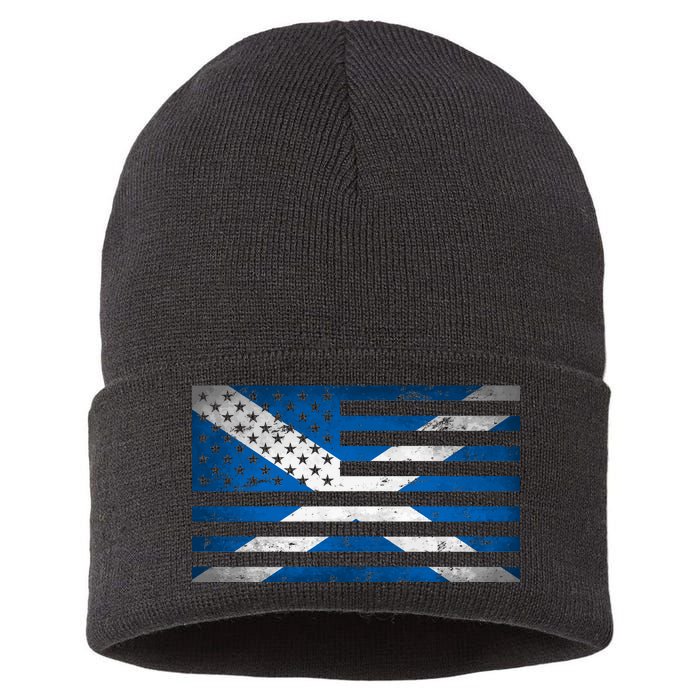 Scottish American Flag Sustainable Knit Beanie