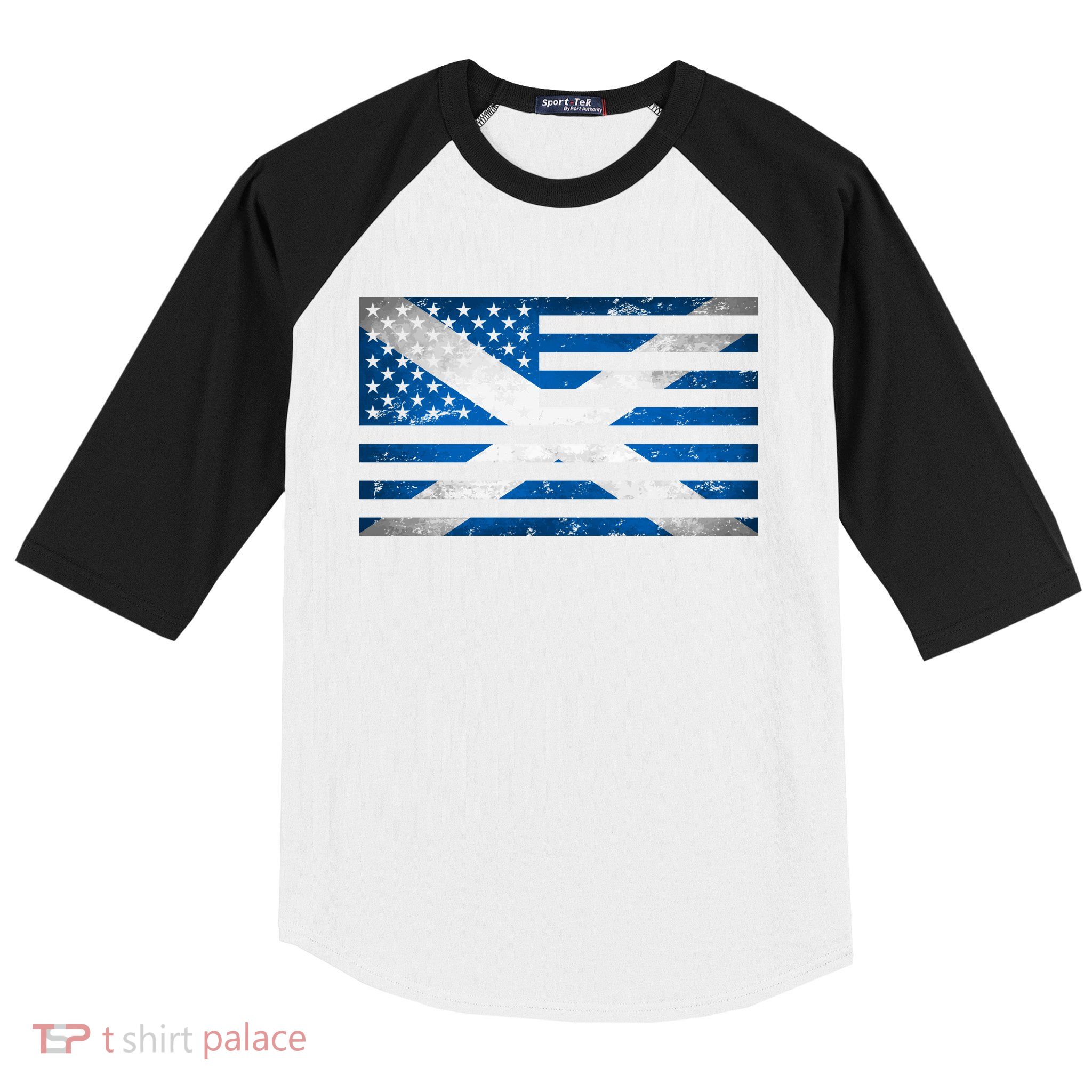 Scottish American Flag Baseball Sleeve Shirt