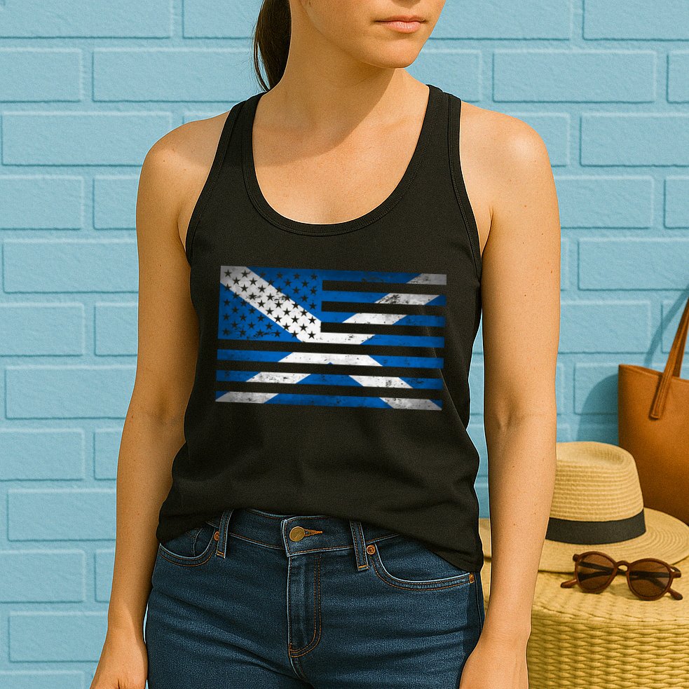 Scottish American Flag Womens Tank Top