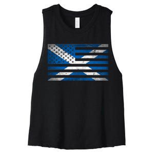 Scottish American Flag Women's Racerback Cropped Tank