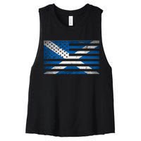 Scottish American Flag Women's Racerback Cropped Tank