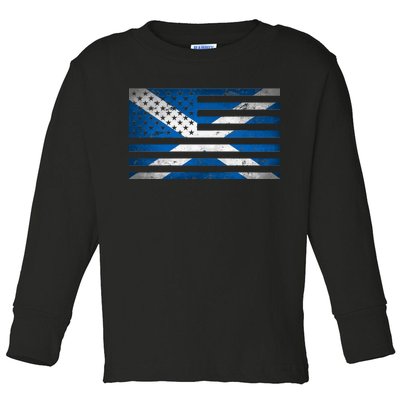 Scottish American Flag Toddler Long Sleeve Shirt