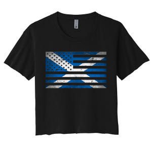 Scottish American Flag Women's Crop Top Tee