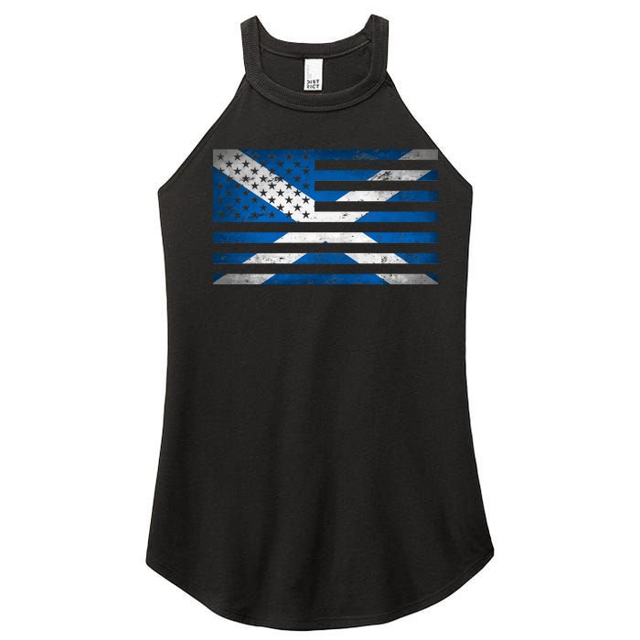 Scottish American Flag Women's Perfect Tri Rocker Tank