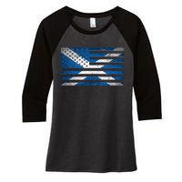 Scottish American Flag Women's Tri-Blend 3/4-Sleeve Raglan Shirt