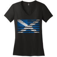 Scottish American Flag Women's V-Neck T-Shirt