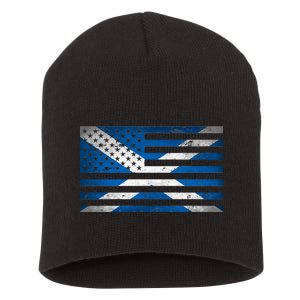 Scottish American Flag Short Acrylic Beanie