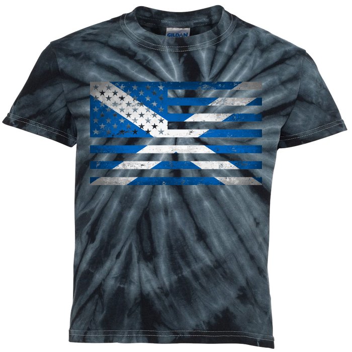 Scottish American Flag Kids Tie-Dye T-Shirt