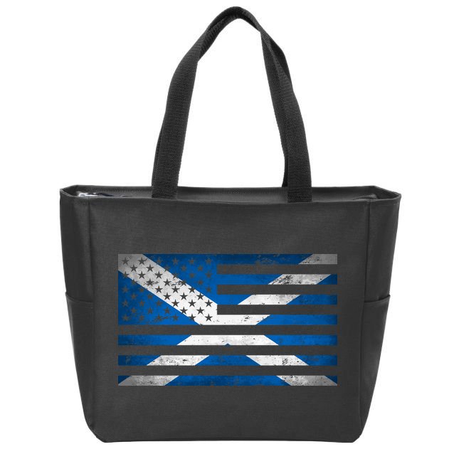 Scottish American Flag Zip Tote Bag