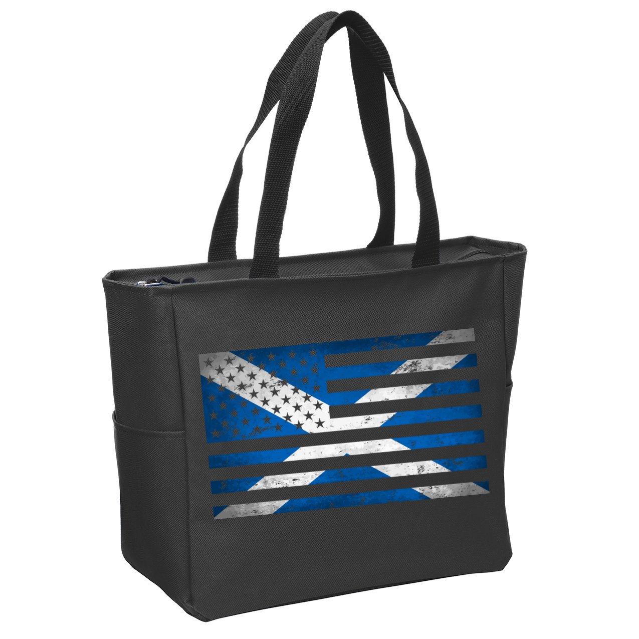 Scottish American Flag Zip Tote Bag