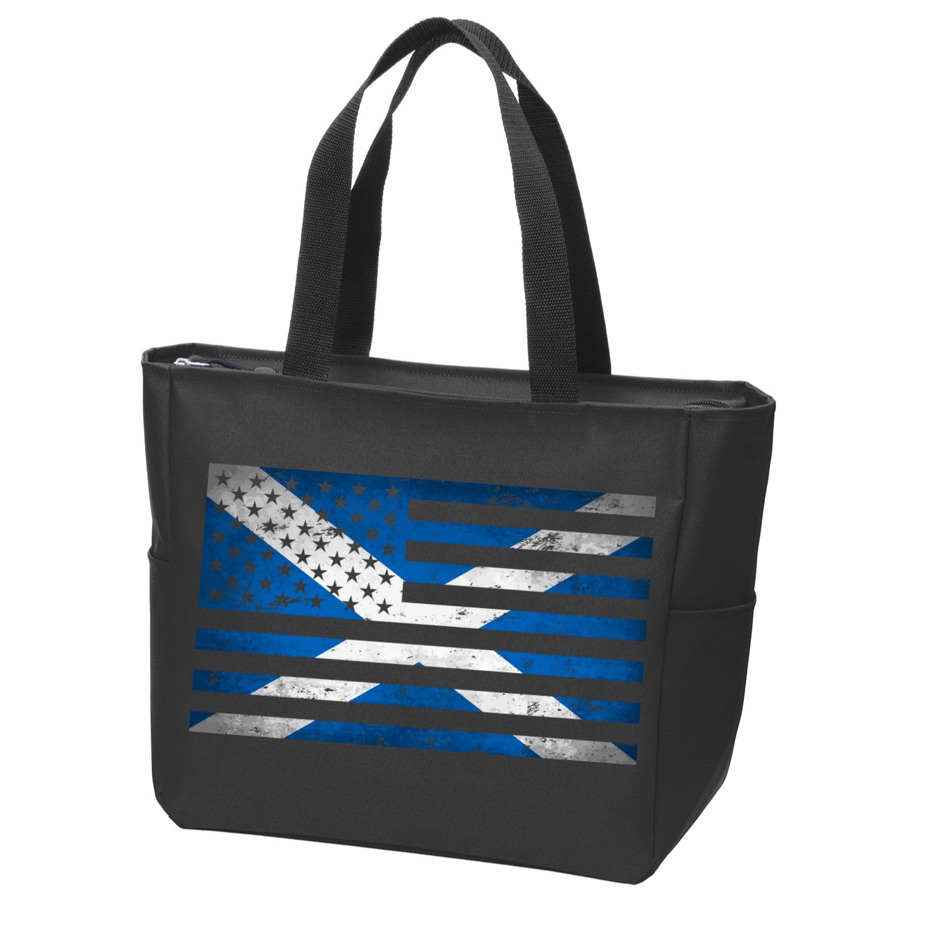 Scottish American Flag Zip Tote Bag