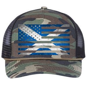 Scottish American Flag Retro Rope Trucker Hat Cap