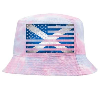 Scottish American Flag Tie-Dyed Bucket Hat