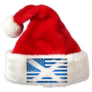 Scottish American Flag Premium Christmas Santa Hat