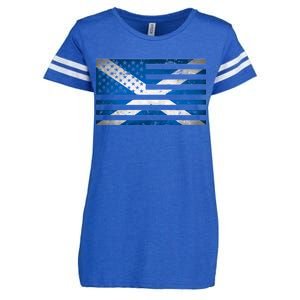 Scottish American Flag Enza Ladies Jersey Football T-Shirt