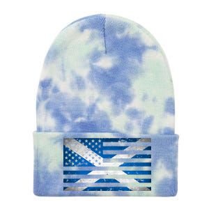 Scottish American Flag Tie Dye 12in Knit Beanie