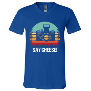 Say Cheese! Photographer Gift V-Neck T-Shirt