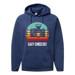 Say Cheese! Photographer Gift Performance Fleece Hoodie