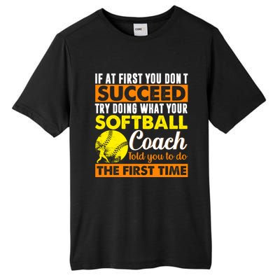 Softball Coach Pitcher Trainer Bat Ball Softball Lover Cute Gift Tall Fusion ChromaSoft Performance T-Shirt