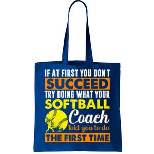 Softball Coach Pitcher Trainer Bat Ball Softball Lover Cute Gift Tote Bag