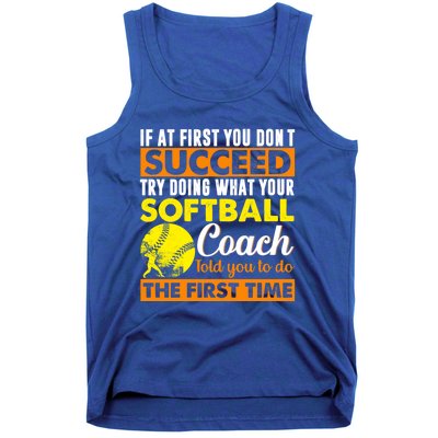 Softball Coach Pitcher Trainer Bat Ball Softball Lover Cute Gift Tank Top