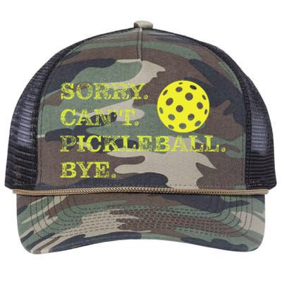 Sorry CanT Pickleball Bye Funny Player Dink Retro Rope Trucker Hat Cap