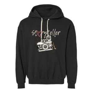 Storyteller Camera Photography Photographer Cool Garment-Dyed Fleece Hoodie