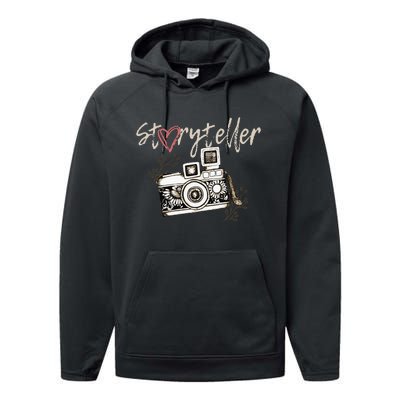 Storyteller Camera Photography Photographer Cool Performance Fleece Hoodie