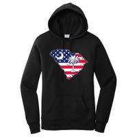 South Carolina Palmetto American Flag Patriotic Vintage Women's Pullover Hoodie