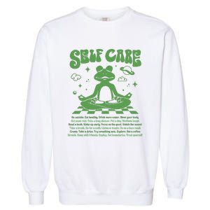 Self Care Positive Aesthetic Self Love Garment-Dyed Sweatshirt