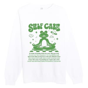 Self Care Positive Aesthetic Self Love Premium Crewneck Sweatshirt