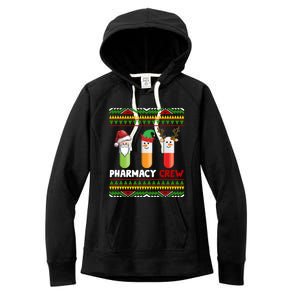 Santa Claus Pharmacy Crew Christmas Pills Snow Reindeer Gift Women's Fleece Hoodie