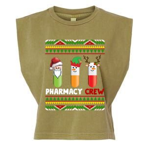 Santa Claus Pharmacy Crew Christmas Pills Snow Reindeer Gift Garment-Dyed Women's Muscle Tee