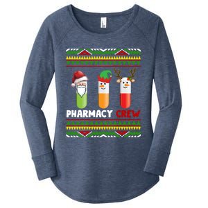 Santa Claus Pharmacy Crew Christmas Pills Snow Reindeer Gift Women's Perfect Tri Tunic Long Sleeve Shirt