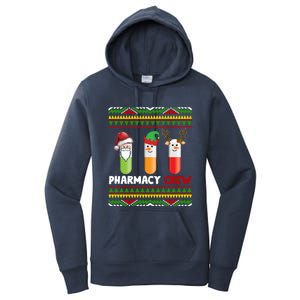 Santa Claus Pharmacy Crew Christmas Pills Snow Reindeer Gift Women's Pullover Hoodie