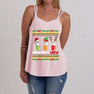 Santa Claus Pharmacy Crew Christmas Pills Snow Reindeer Gift Women's Strappy Tank