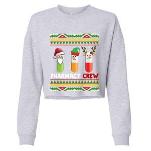 Santa Claus Pharmacy Crew Christmas Pills Snow Reindeer Gift Cropped Pullover Crew