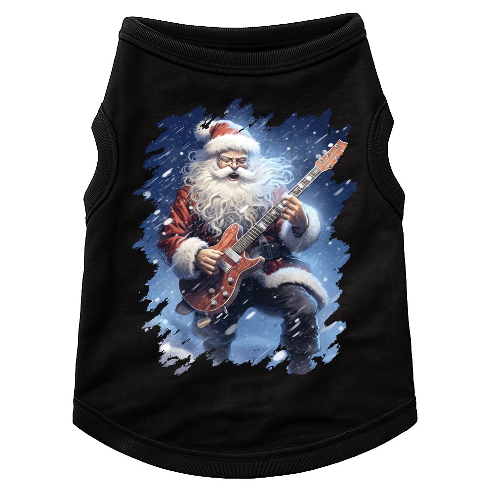 Santa Claus Playing Guitar Doggie Tank