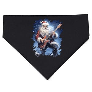 Santa Claus Playing Guitar USA-Made Doggie Bandana