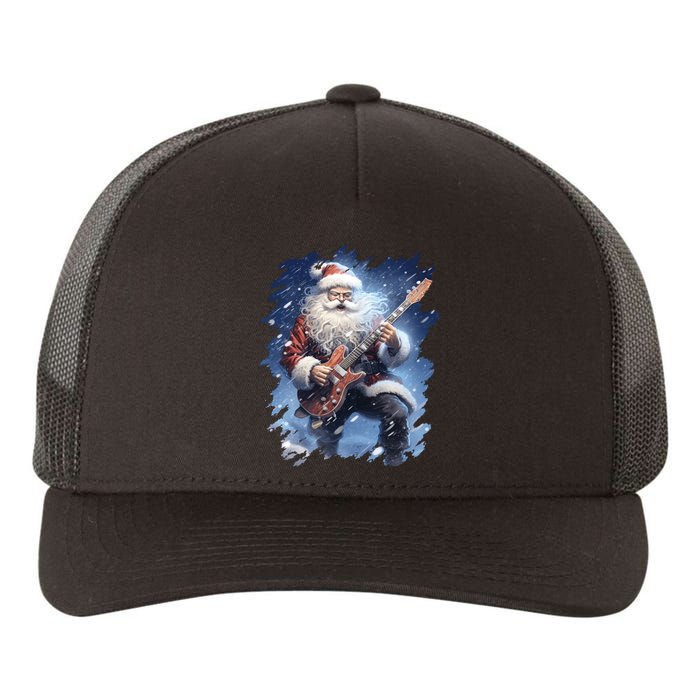 Santa Claus Playing Guitar Yupoong Adult 5-Panel Trucker Hat