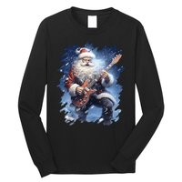 Santa Claus Playing Guitar Long Sleeve Shirt