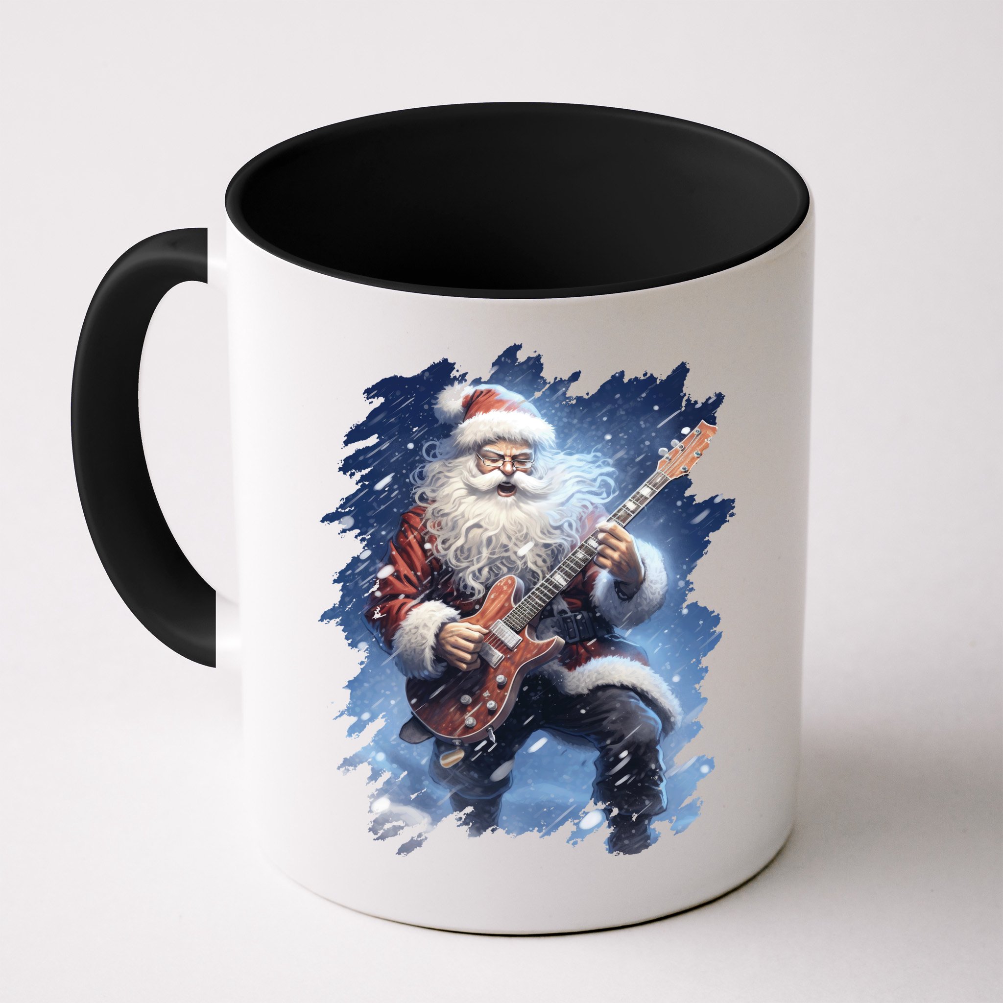 Santa Claus Playing Guitar Mug