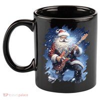 Santa Claus Playing Guitar 11oz C Handle Ceramic Mug